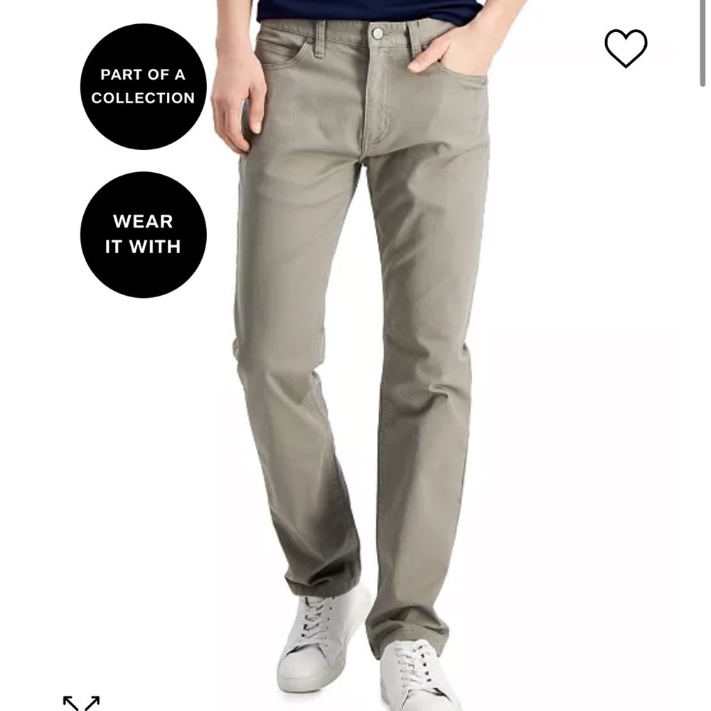 Alfani Men's Straight-Leg Pants in beautiful greyish khaki color